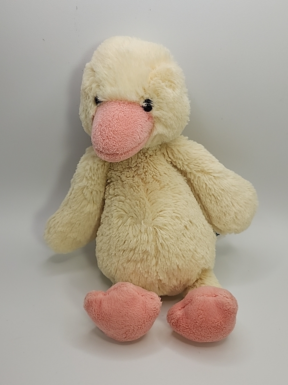 Jellycat Cream Plush Duck with Pink Beak & Feet